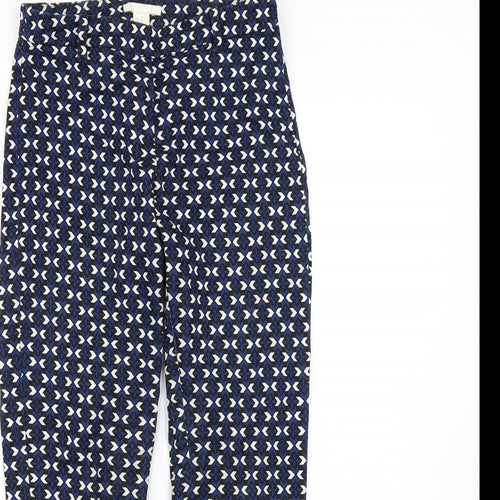 H&M Womens Blue Geometric  Straight Jeans Size 6 L28 in