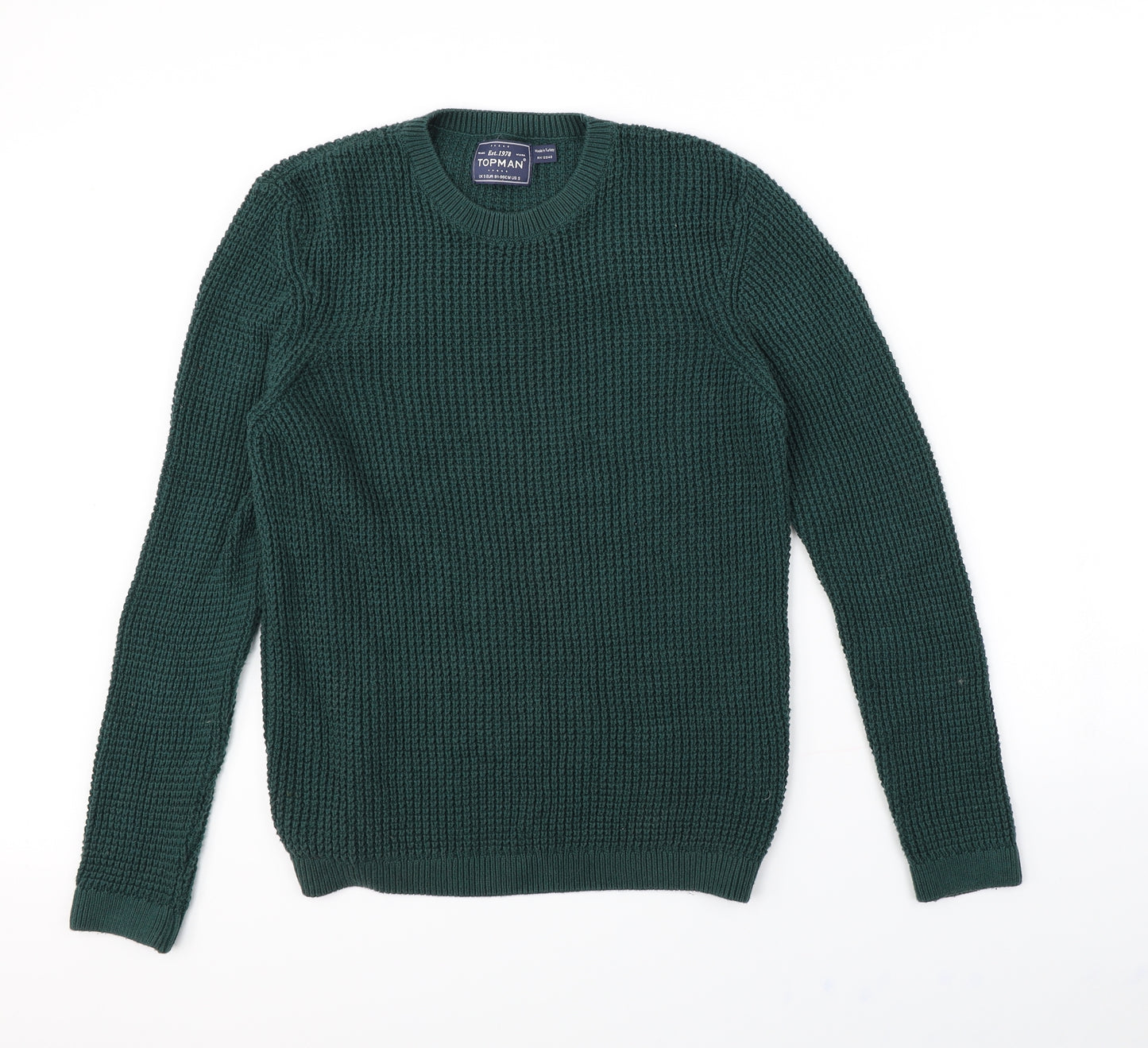 Topman Mens Green   Pullover Jumper Size S