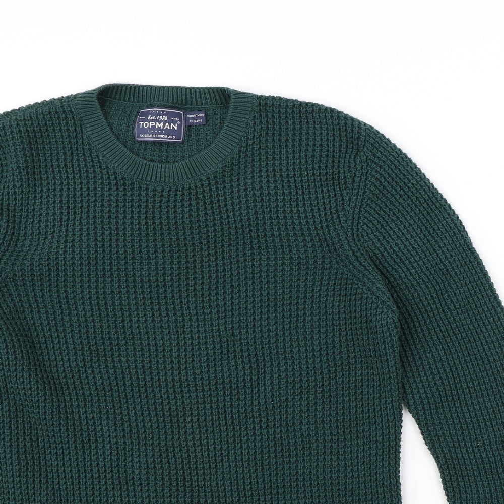 Topman Mens Green   Pullover Jumper Size S