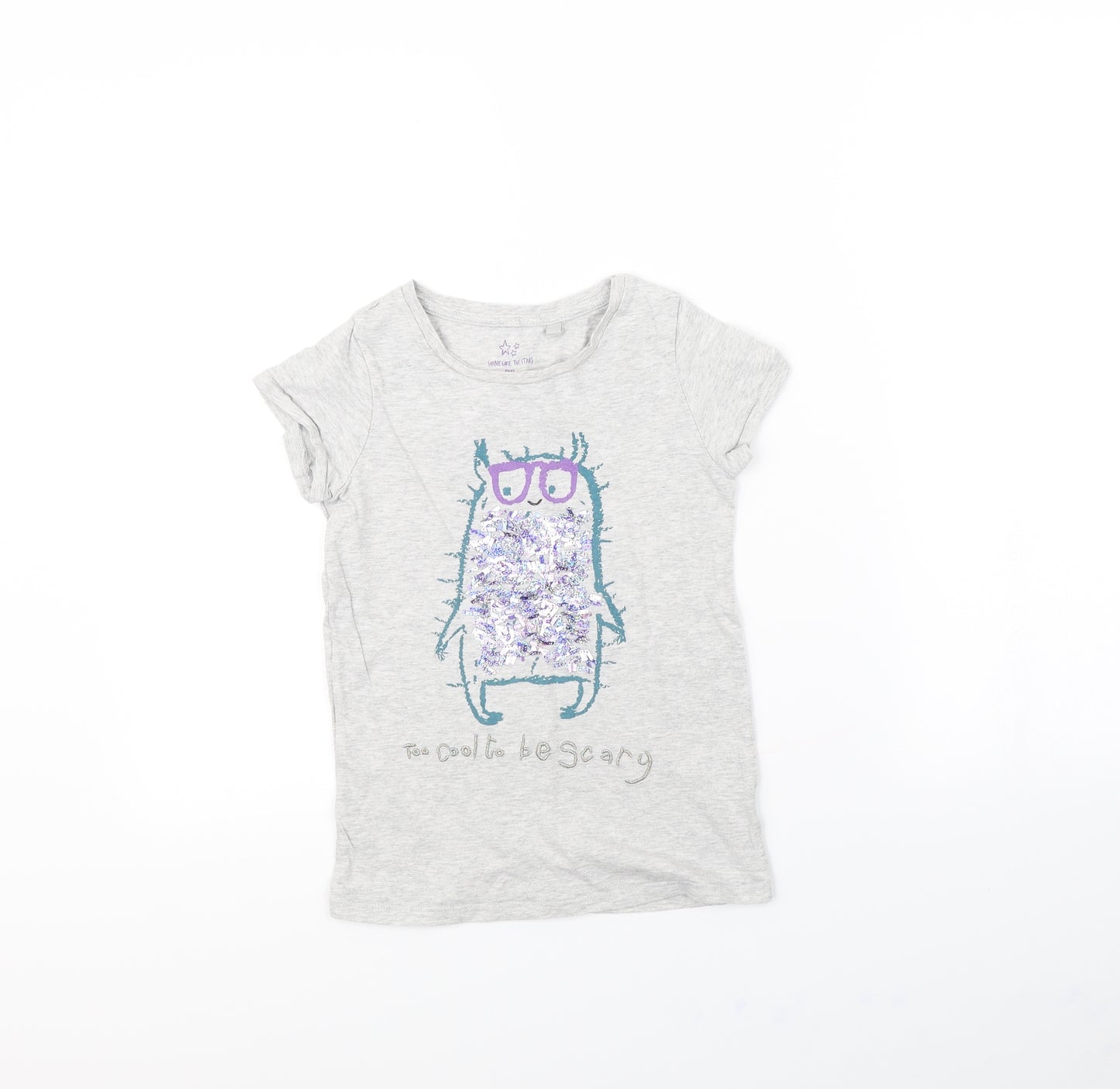 NEXT Girls Grey   Basic T-Shirt Size 8 Years