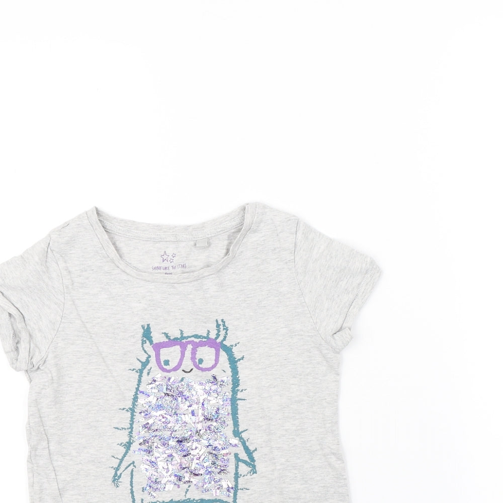 NEXT Girls Grey   Basic T-Shirt Size 8 Years