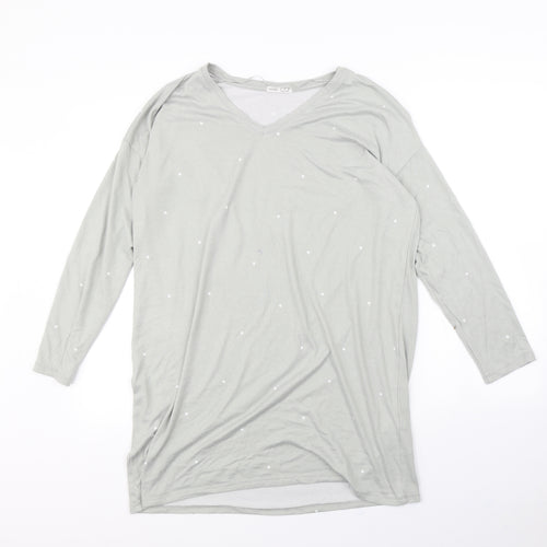 Oysho Womens Green Polka Dot  Pullover Jumper Size S