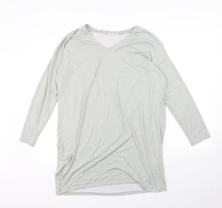 Oysho Womens Green Polka Dot  Pullover Jumper Size S