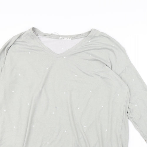 Oysho Womens Green Polka Dot  Pullover Jumper Size S