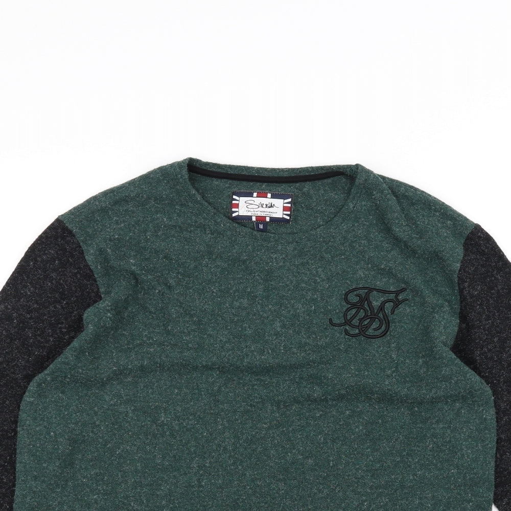 SikSilk Mens Green    T-Shirt Size M