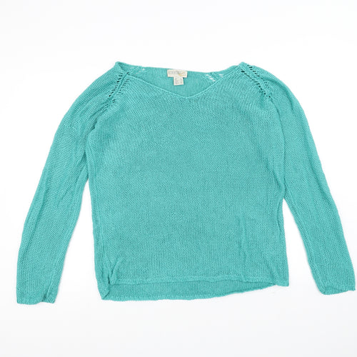 Creation Womens Blue  Knit Pullover Jumper Size 14