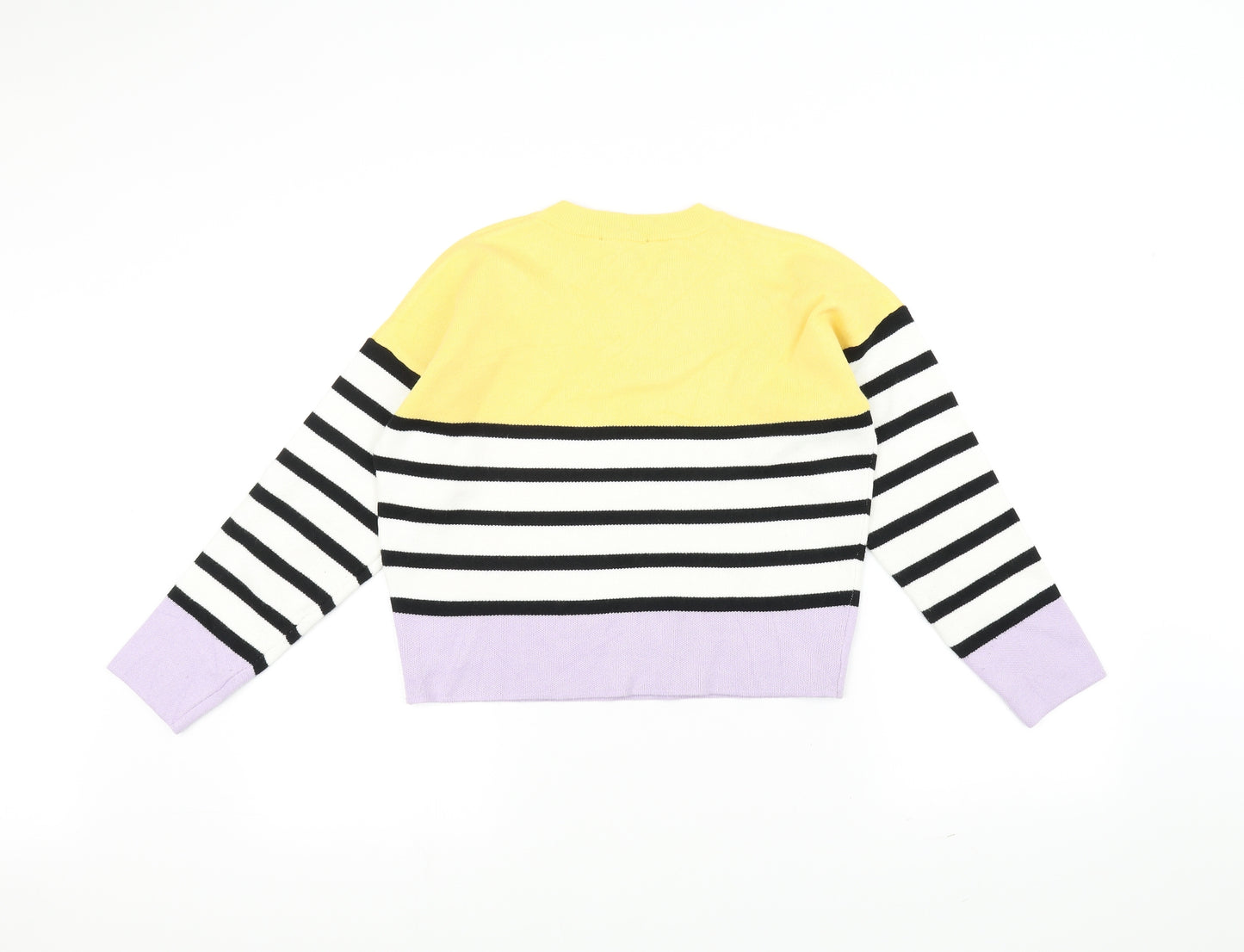 New Look Girls White Striped  Pullover Jumper Size 12-13 Years