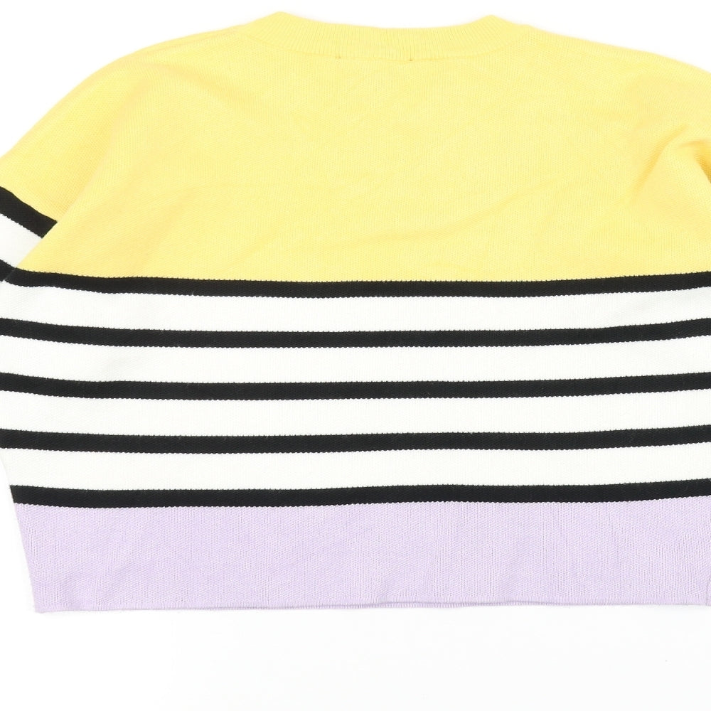 New Look Girls White Striped  Pullover Jumper Size 12-13 Years