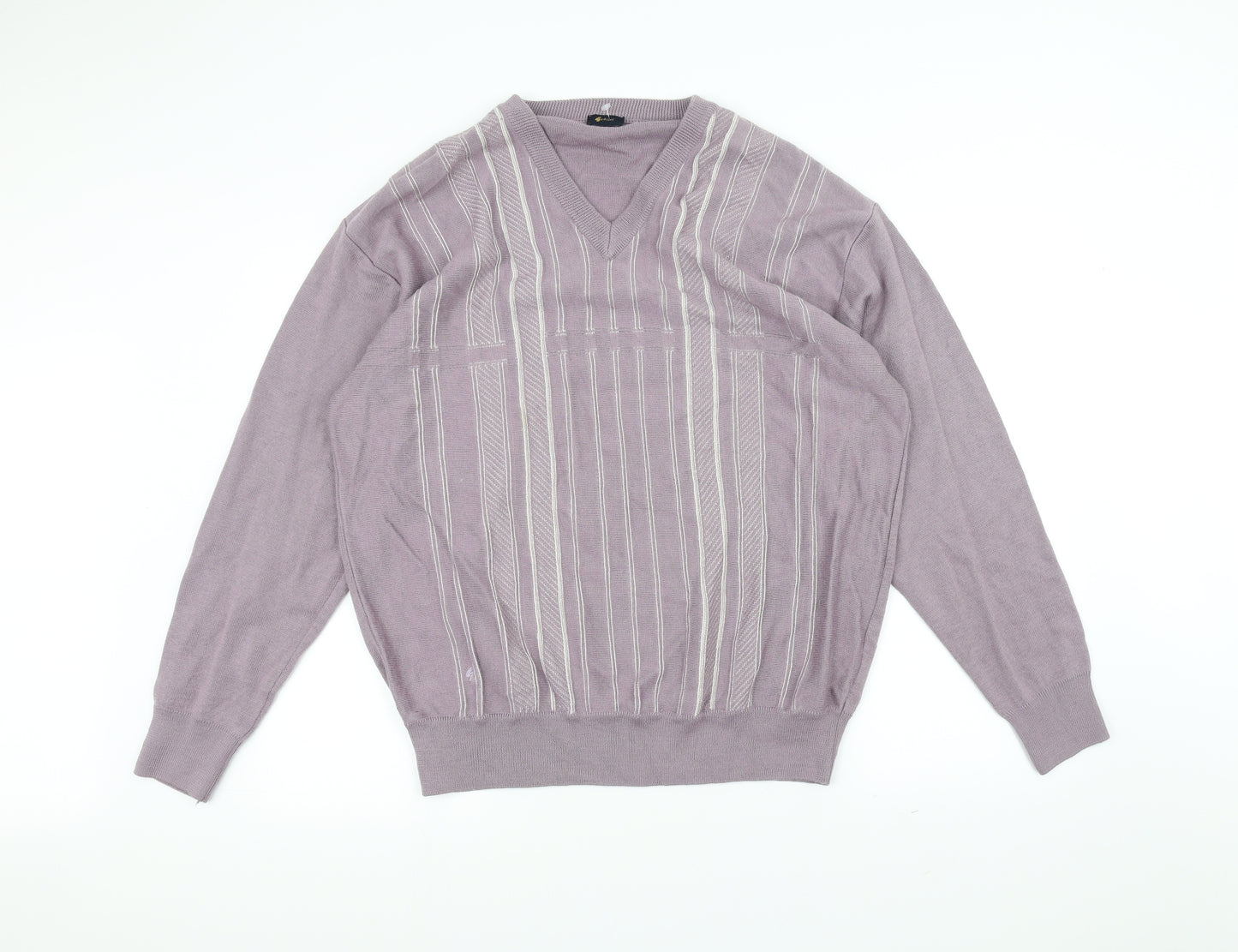 Gabicci Womens Purple Striped  Pullover Jumper Size 2XL