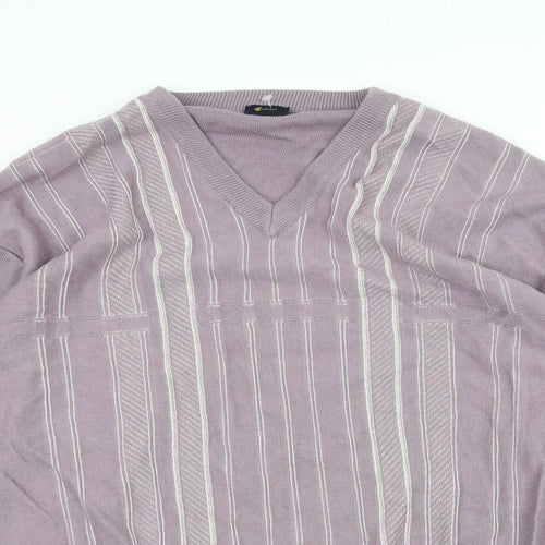 Gabicci Womens Purple Striped  Pullover Jumper Size 2XL