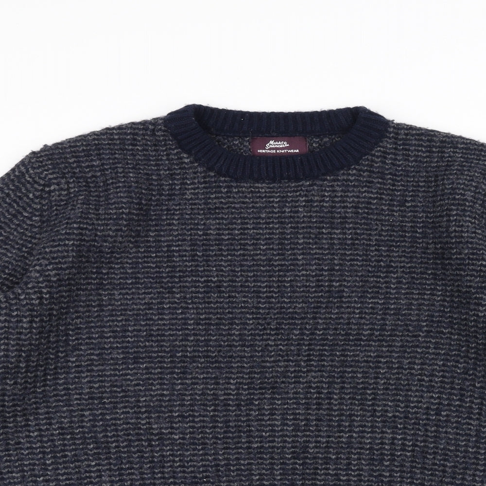 Marks and Spencer Mens Blue  Knit Pullover Jumper Size L
