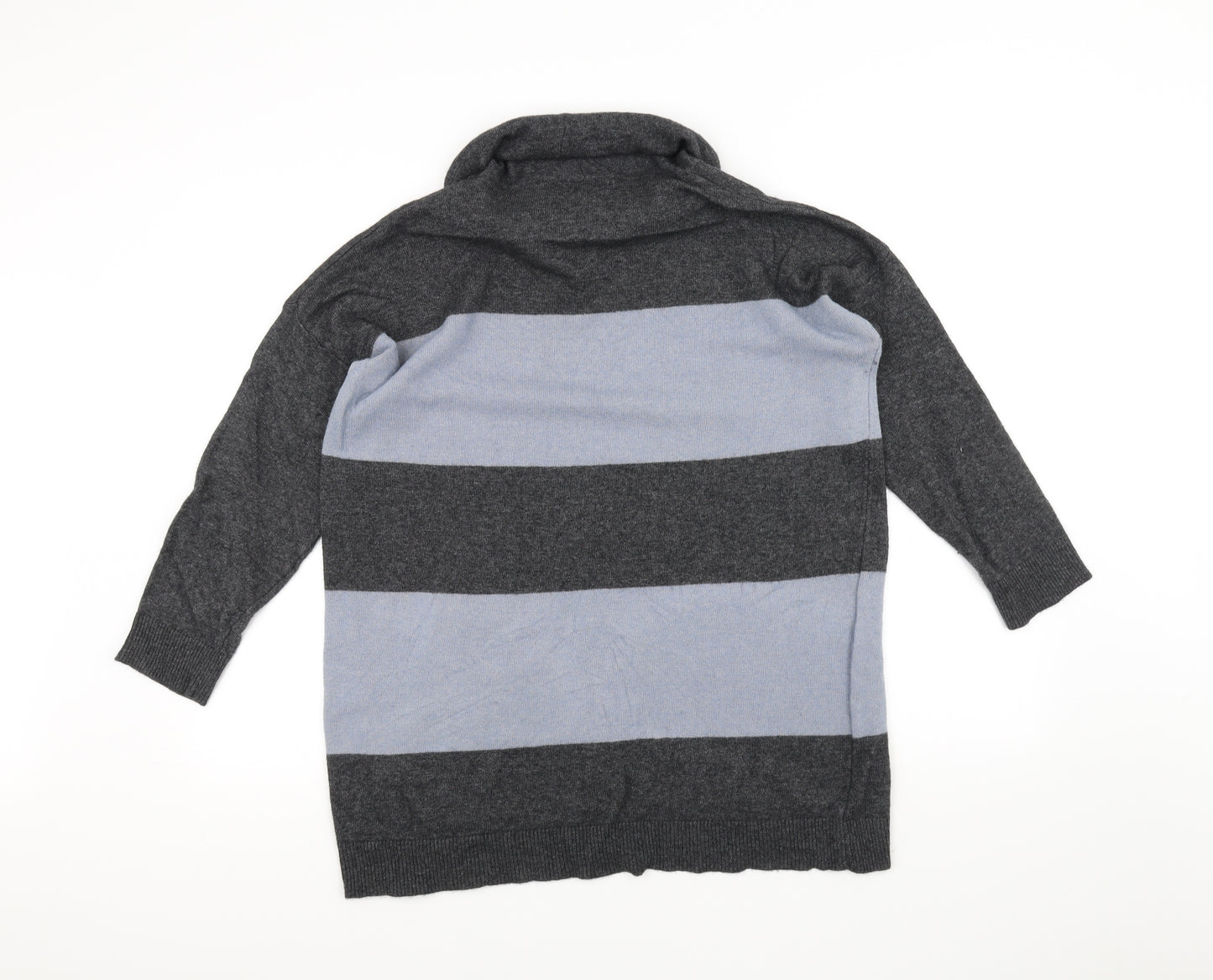 Bendetta Women's Grey Striped Cotton Pullover Jumper Size L