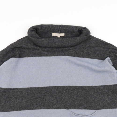 Bendetta Women's Grey Striped Cotton Pullover Jumper Size L
