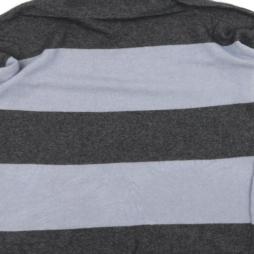 Bendetta Women's Grey Striped Cotton Pullover Jumper Size L