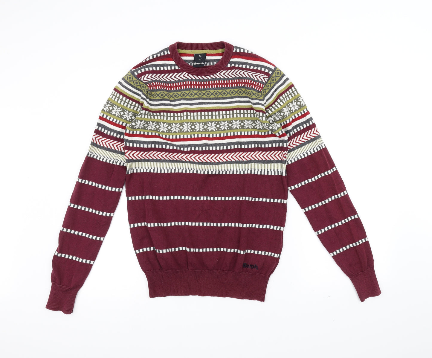 Bench Mens Red  Knit Pullover Jumper Size S  - Christmas