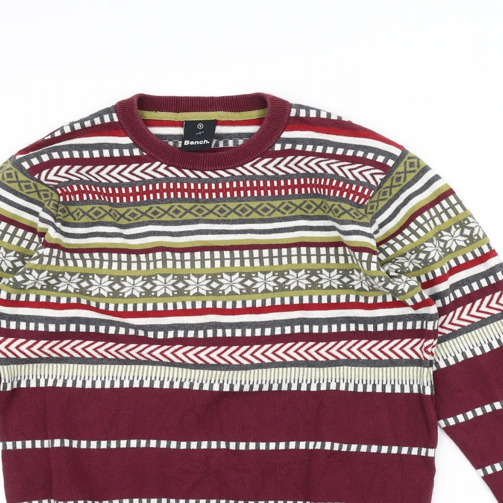 Bench Mens Red  Knit Pullover Jumper Size S  - Christmas