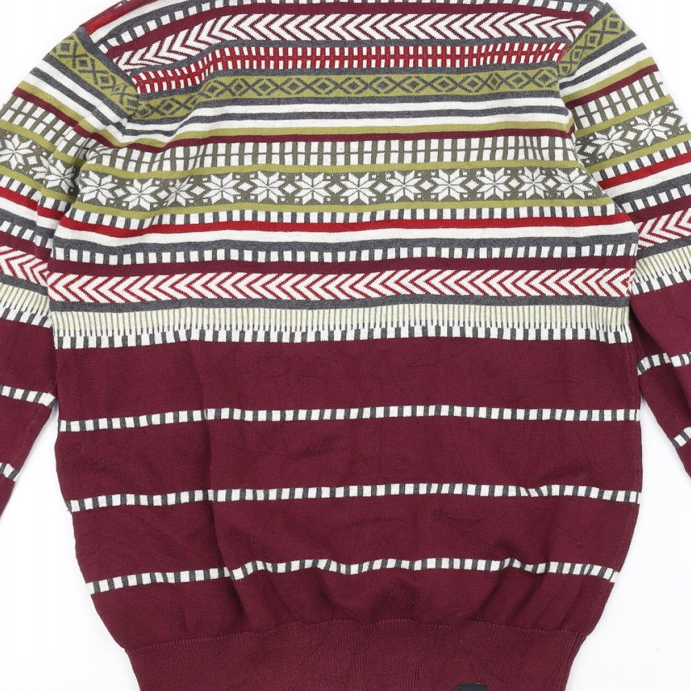 Bench Mens Red  Knit Pullover Jumper Size S  - Christmas