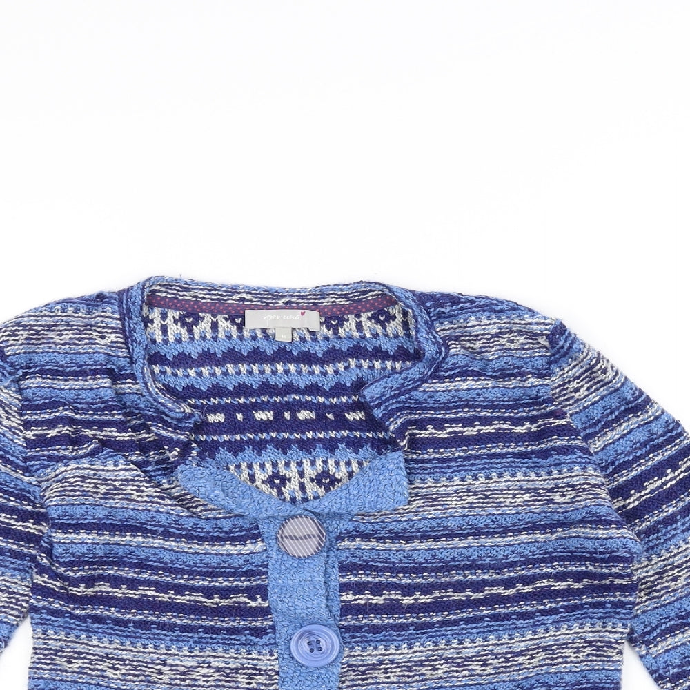 Per Una Womens Blue Striped  Jacket Coatigan