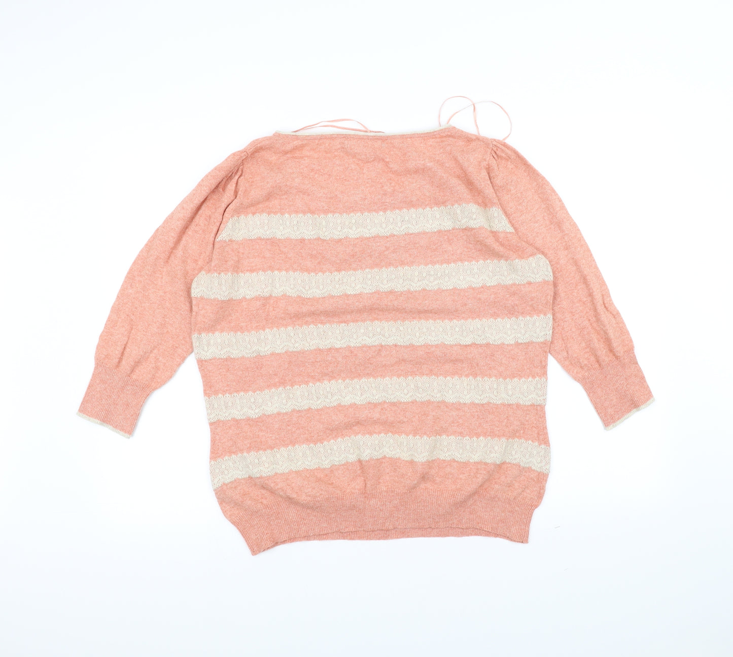 Mint Velvet Womens Orange Striped  Pullover Jumper Size 18