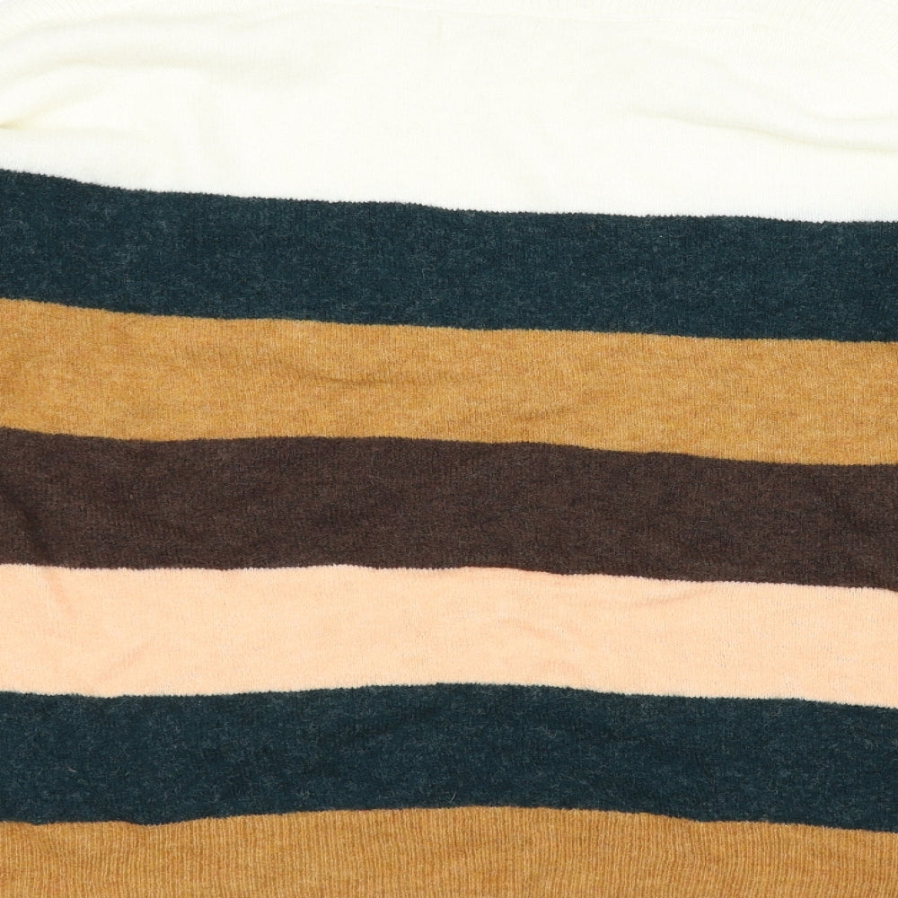 Fat Face Womens White Striped  Pullover Jumper Size 12