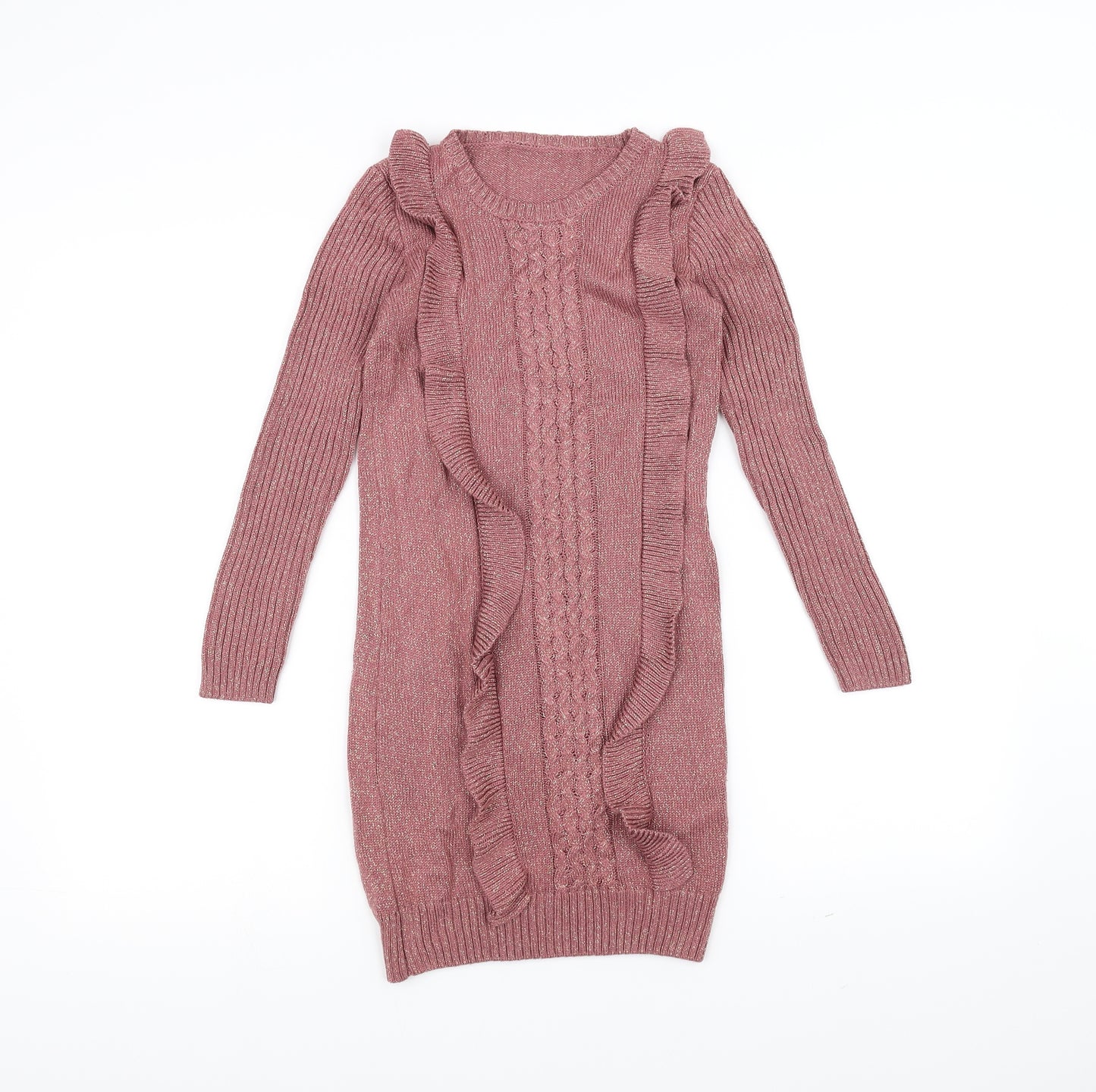 Nutmeg Girls Pink   Pullover Jumper Size 9-10 Years