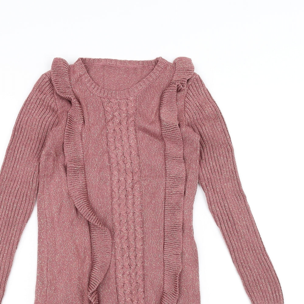 Nutmeg Girls Pink   Pullover Jumper Size 9-10 Years