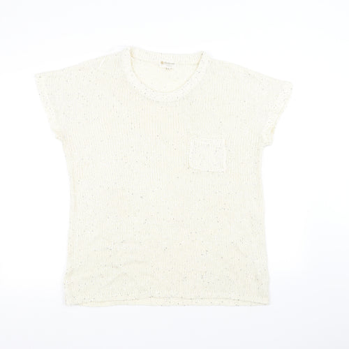 knitwear Womens White  Knit Pullover Jumper Size XL