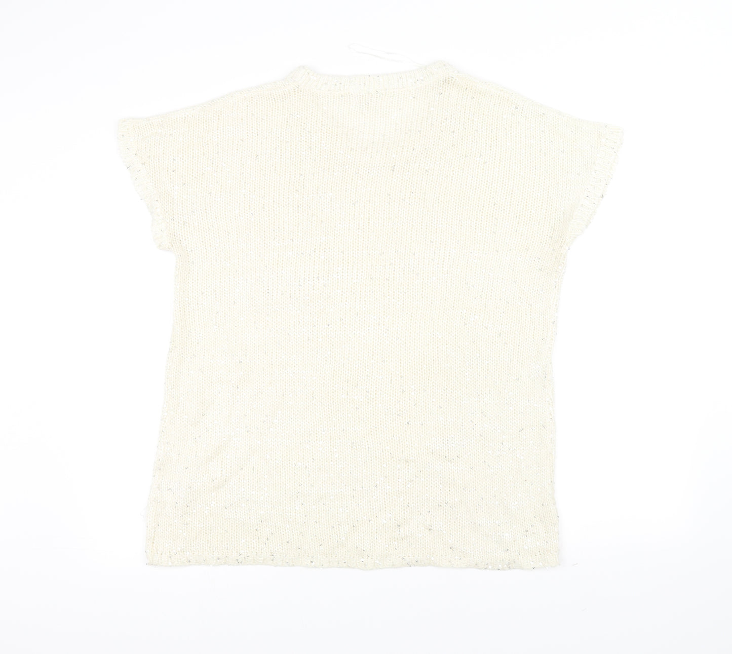 knitwear Womens White  Knit Pullover Jumper Size XL