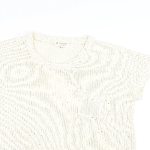 knitwear Womens White  Knit Pullover Jumper Size XL