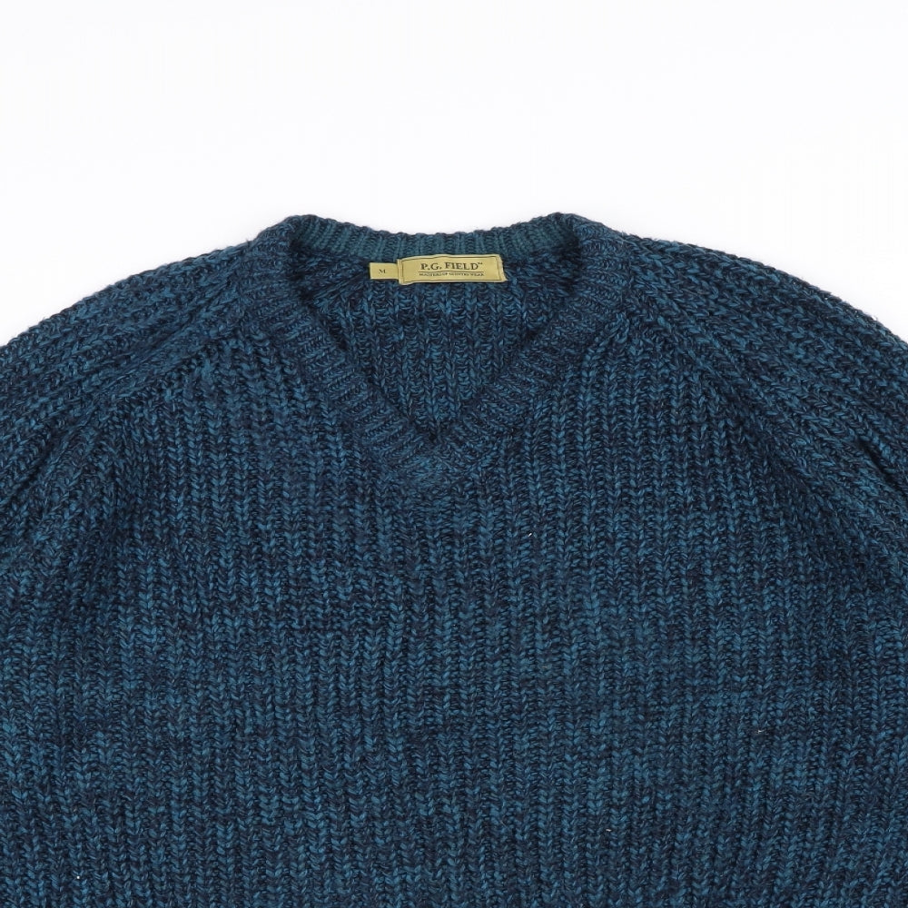 P.G. Field Mens Blue  Knit Pullover Jumper Size M