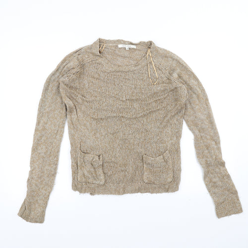 Easy Wear Womens Brown  Knit Pullover Jumper Size 10
