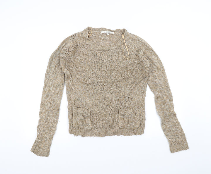 Easy Wear Womens Brown  Knit Pullover Jumper Size 10