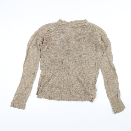 Easy Wear Womens Brown  Knit Pullover Jumper Size 10