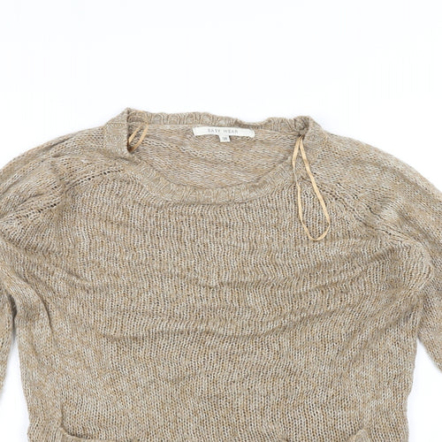 Easy Wear Womens Brown  Knit Pullover Jumper Size 10
