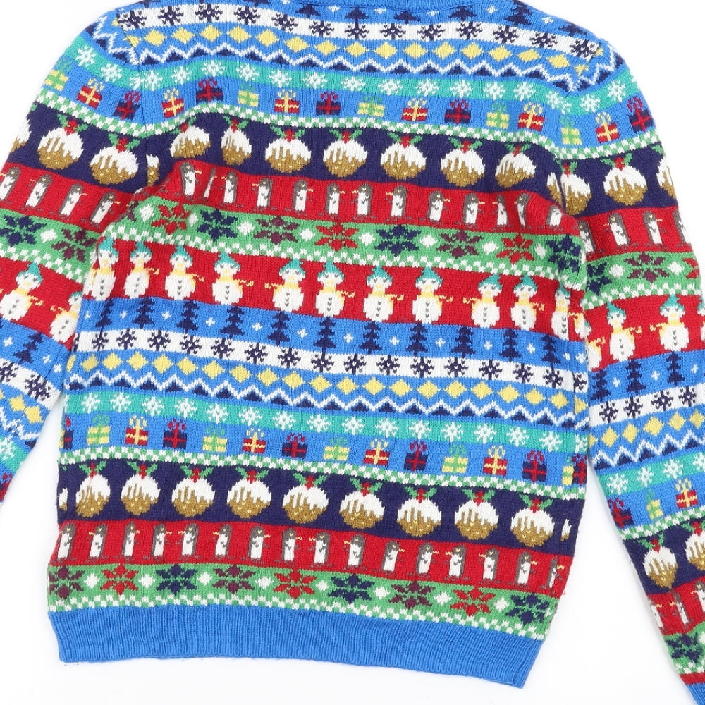 John Lewis Womens Black Striped Knit Pullover Jumper Size 12  - Christmas