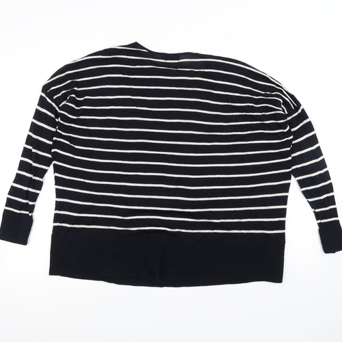 H&M Womens Black Striped  Pullover Jumper Size XS