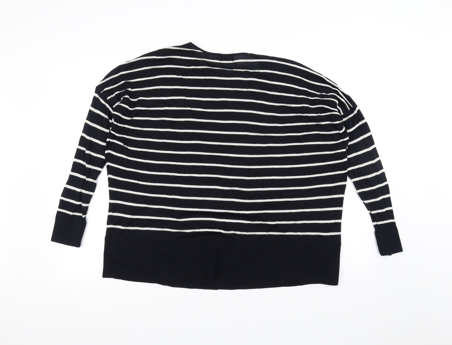 H&M Womens Black Striped  Pullover Jumper Size XS