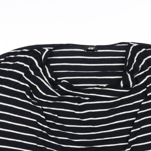 H&M Womens Black Striped  Pullover Jumper Size XS