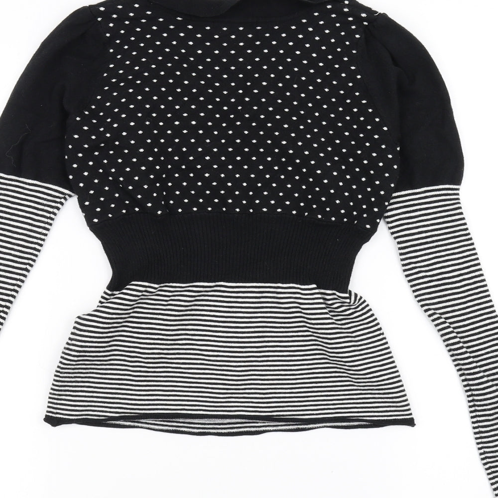River Island Womens White Striped  Pullover Jumper Size 10