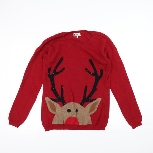 NEXT Mens Red  Knit Pullover Jumper