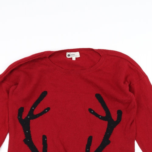 NEXT Mens Red  Knit Pullover Jumper