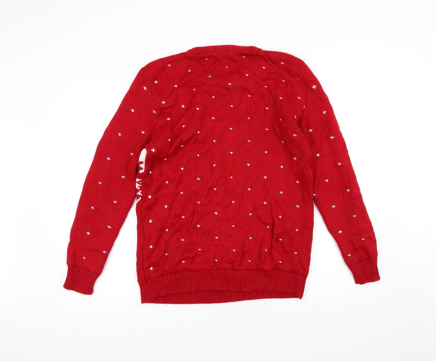 Preworn Mens Red  Knit Pullover Jumper Size M  - Christmas