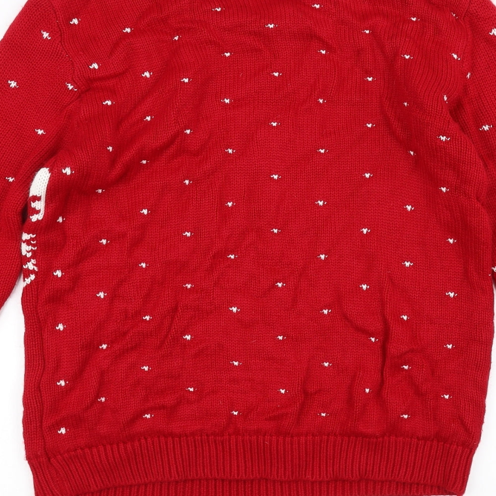 Preworn Mens Red  Knit Pullover Jumper Size M  - Christmas