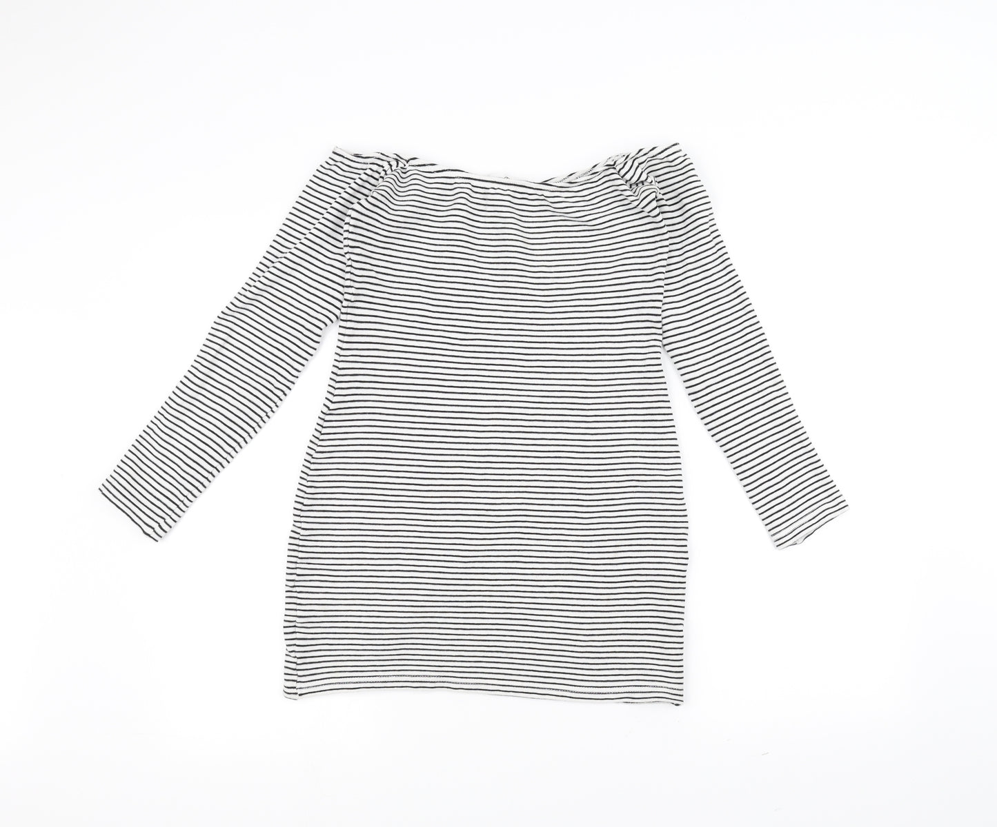 Missguided Womens White Striped  Pullover Jumper Size 10