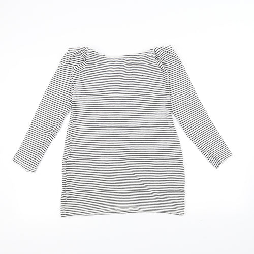 Missguided Womens White Striped  Pullover Jumper Size 10