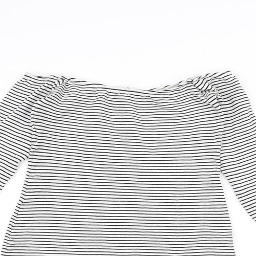 Missguided Womens White Striped  Pullover Jumper Size 10