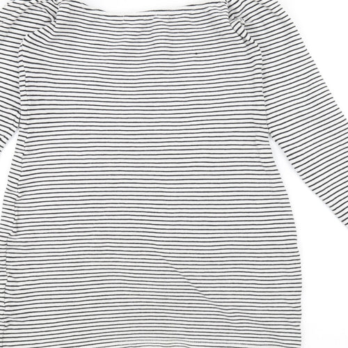 Missguided Womens White Striped  Pullover Jumper Size 10
