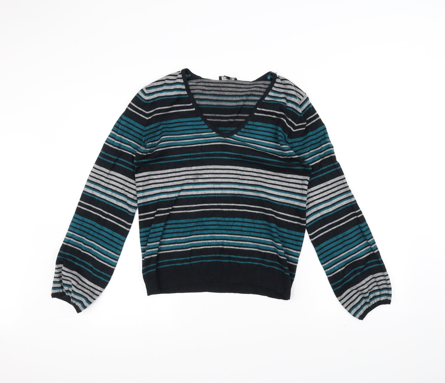 Papaya Womens Blue Striped  Pullover Jumper Size 14