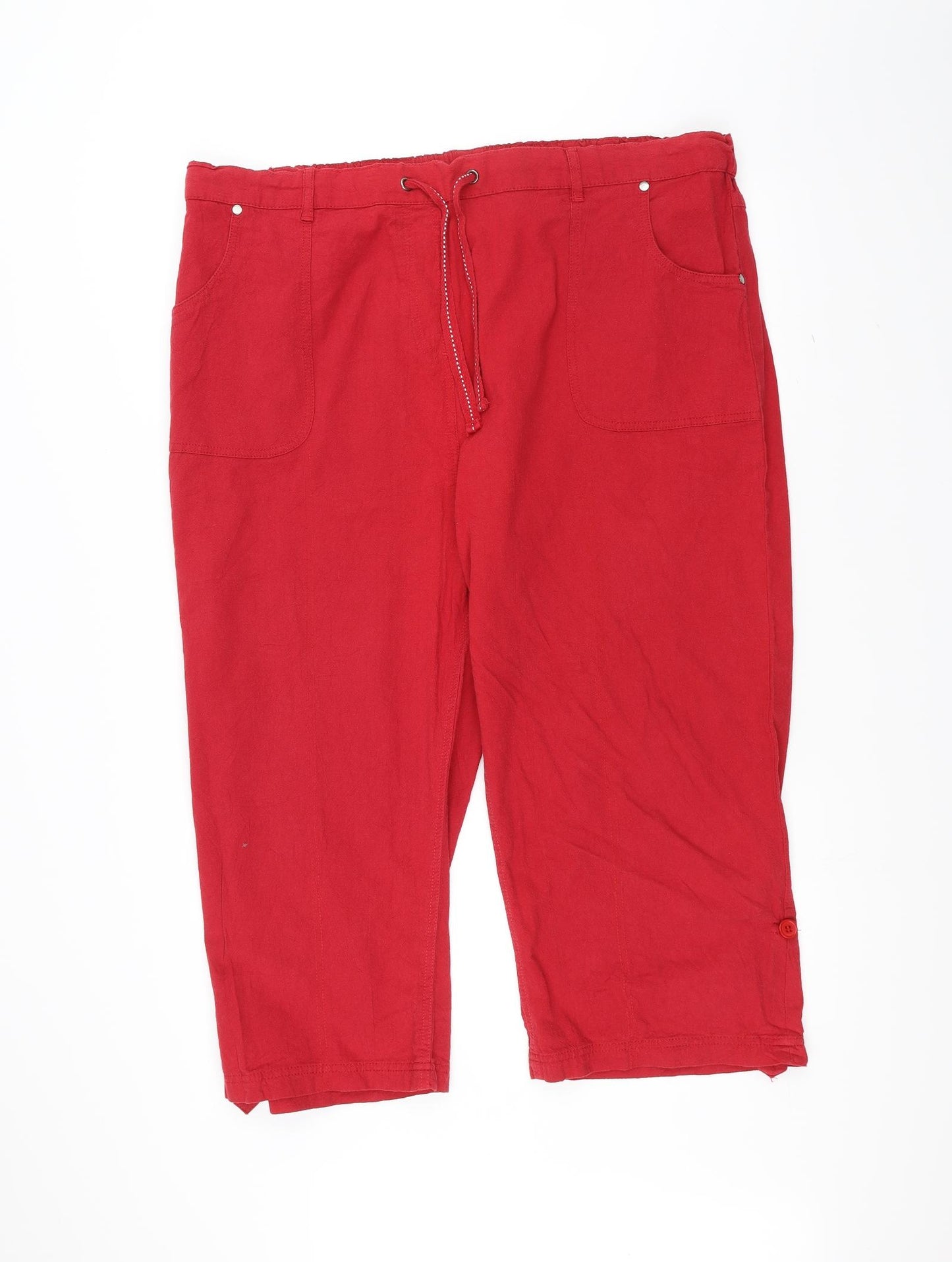 Yours Womens Red   Trousers  Size 22 L20 in