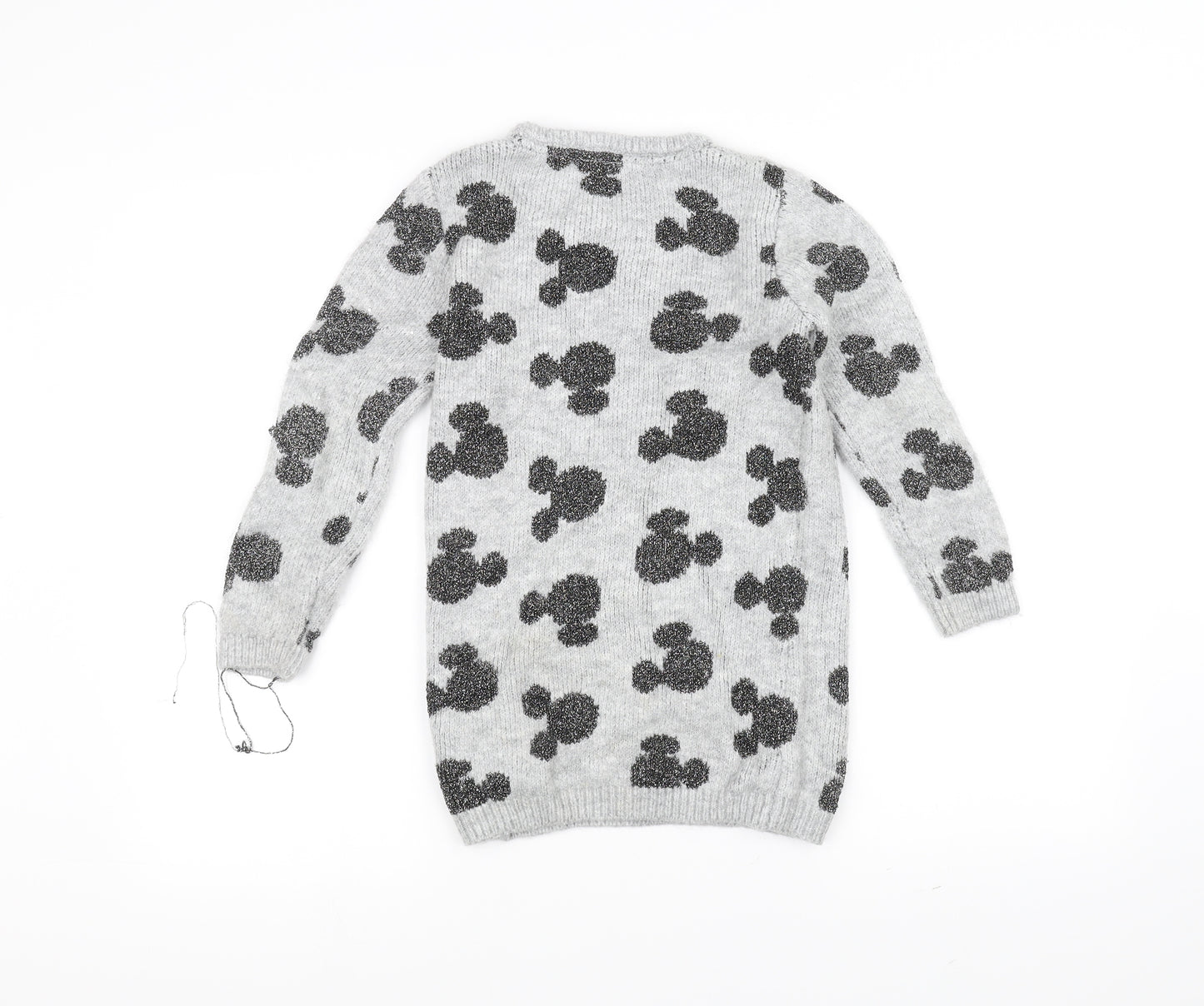 Primark Girls Grey  Knit Pullover Jumper Size 7-8 Years  - Disney